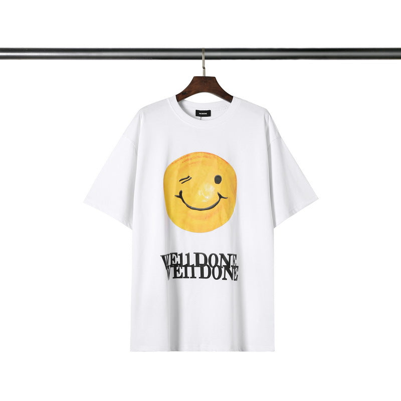 We11 Done T Shirts Smiley Face Printed Men 'S And Women 'S Casual Pure Cotton