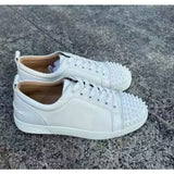 Louboutin-style red bottom shoes genuine leather classycl red bottom shoes black velvet glossy low-top sneakers accessible luxurytrendycasual men's shoes