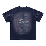We11 Done T Shirts Men's and Women's Same Flocking Loose Cotton