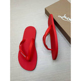 Louboutin-style red bottom shoes european station clbest selling red bottom summerflats rubber flip-flops casual beach sandals outdoor men's shoes