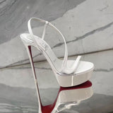Louboutin-style red bottom shoes popular anchor cl studded red bottom shoes pointed toe cm high heels autum work export style women's shoes