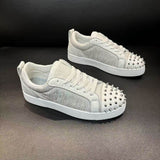 Louboutin-style red bottom shoes export europe station cl red bottom shoes electric embroidery low top high top men's shoes red bottom couple trendy rivets casualtie back