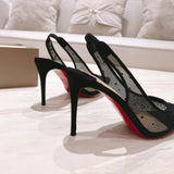 Louboutin-style red bottom shoes cl red bottom flats net diamond back hollow thin heel women's high heels pointed toe wedding shoes cm.cm.cm red bottom