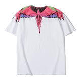 Marcelo Burlon T Shirt MB Pink Wings Pattern Men and Women Same Style Pure Cotton