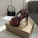 Louboutin-style red bottom shoes popular anchor cl studded red bottom shoes pointed toe cm high heels autum work export style women's shoes