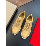 Louboutin-style red bottom shoes cl red bottom shoes men genuine leather loafers flatsplaid business leather shoes abrasion resistanteasiest for matchcasual men's shoes
