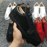 Louboutin-style red bottom shoes european station cl electric embroidery rivets red bottom sneakers easiest for matchtrendycouple style casual shoes guangdong