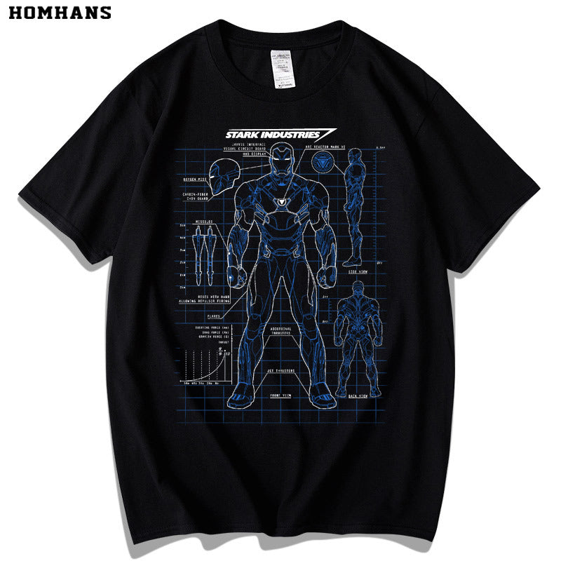 Marvel T Shirt Anime Cartoon Short Sleeve T-shirt Men and Women Loose plus Size