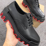 Louboutin-style red bottom shoes cl high version easiest for matchthick solecasual business leather shoes paris trendyfashiontie back leather shoes banquet