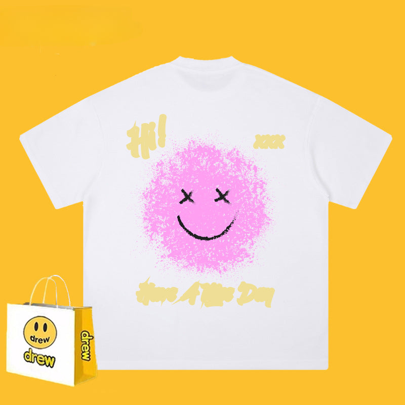 Drew T Shirts Short-Sleeved Clothes T-shirt Anime Smiley