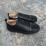 Louboutin-style red bottom shoes export model cl men's shoes electric embroidered red bottom white shoes breathable sneakers men's shoes flatscasual shoes crescent shoes goatskin