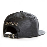 Trendy flat brimmed hat leather shade