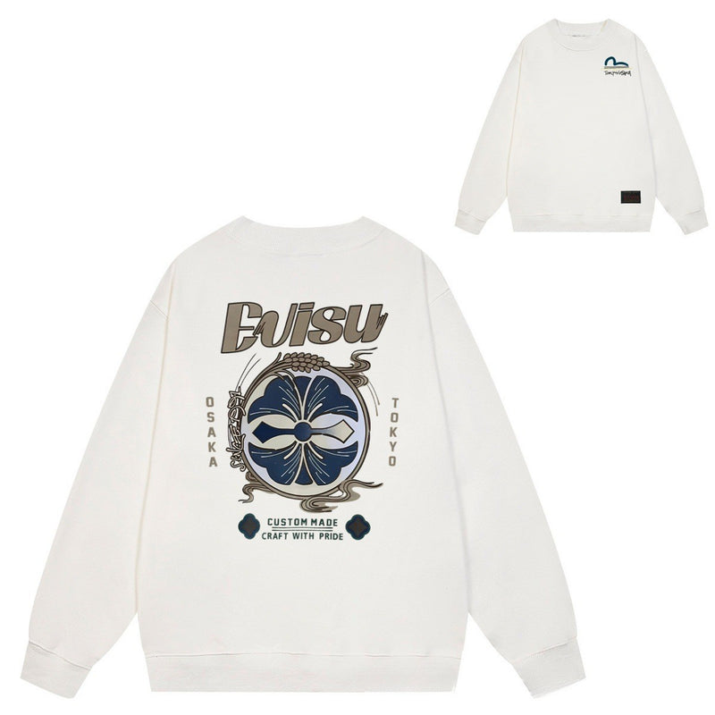 Evisu Sweatshirts M letter Print Unisex Sweatshirts
