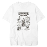 Stranger Things T Shirt White round Neck Short Sleeve Digital Printing