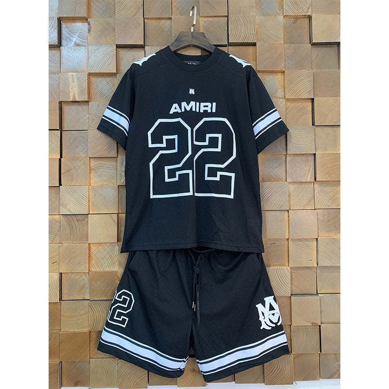 Amiri Shirt And Shorts 2 Piece Set Fashion Print Couple High Street