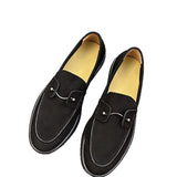 Louboutin-style red bottom shoes european station red bottom soft leather pedals fashion business loafers can clexport rivet men's shoes