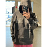 Mens Vintage T-Shirts Saint Michael Washing vintage Loose Hooded Sweater Hoodie