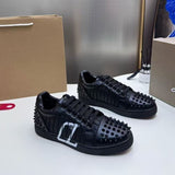 Louboutin-style red bottom shoes export europe station cl red bottom shoes electric embroidery low top high top men's shoes red bottom couple trendy rivets casualtie back