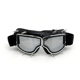 Trendy punk glasses retro leather binding