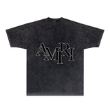 Amiri Washed Distressed T Shirt Printed Trendy Pure Cotton