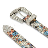 Hip-hop punk rhinestone belt - punk minimalist letter embellishment
