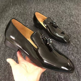 Louboutin-style red bottom shoes spring and summer аcl red bottom gentleman leather shoes men's genuine leather patent leather british style casual youth breathable large size business