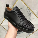 Louboutin-style red bottom shoes european station cl men's shoes rivets red bottom sneakers easiest for matchtrendy rivets couple style casual european goods