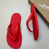 Louboutin-style red bottom shoes european station clbest selling red bottom summerflats rubber flip-flops casual beach sandals outdoor men's shoes