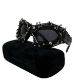 Trendy punk glasses dark uv protection
