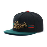 Trendy flat brimmed hat letterbiggieembroider adjustable