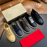 Louboutin-style red bottom shoes cl red bottom shoes men genuine leather loafers flatsplaid business leather shoes abrasion resistanteasiest for matchcasual men's shoes