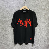 Amiri t shirts letter foam printing short sleeves