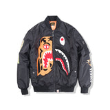 Shark Print Coat Golden Autumn And Winter Men And Women Teenagers Fashionable Cotton Coat Jacket Coat Cotton-Padded Jacket