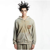 Mens Vintage T-Shirts Saint Michael Washing vintage Loose Hooded Sweater Hoodie