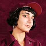 Trendy flat brimmed hat corduroy retro