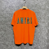 Amiri t shirts camouflage letterprinting short sleeves