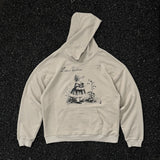 Mens Vintage T-Shirts printed fleece hooded sweater vintage