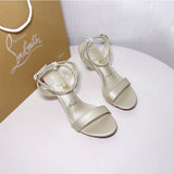 Louboutin-style red bottom shoes fashion style gridsclelegant test empty red bottom nude pink high heels.cm pointed toe sandals
