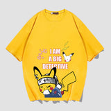 Men and Women Pokemon Pikachu T Shirt Y Pikachu Short Sleeve T-shirt