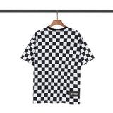 We11 Done T Shirts Black and White Plaid T-shirt for Men and Women