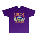 Rhude T Shirts Printed Trendy Pure Cotton