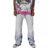 Gallery Dept Jeans hand-painted splash ink paint point matching denim trousers