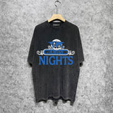 Amiri washed t-shirt earth letter short sleeve