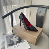 Louboutin-style red bottom shoes fashion style gridsclelegant test empty red bottom nude pink high heels.cm pointed toe sandals