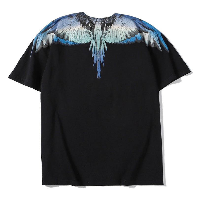 Marcelo Burlon T Shirt MB Wings Pattern Pure Cotton Men and Women Same Style