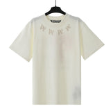 Palm Angels T Shirts Letter Painted Coconut Tree Print Short Sleeve T-Shirt