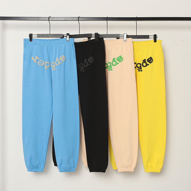 Sp5der Sweatpants Cobweb Puff Print Pure Cotton