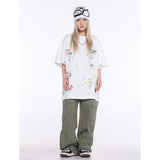 Unisex T-Shirts GALLERY DEPT Hand Painted Ink Splashing Graffiti Loose Tee