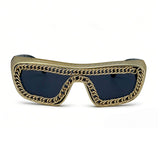 Trendy punk glasses chain decorated retro