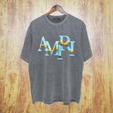 Amiri washed t-shirt gradientletterprinting short sleeve